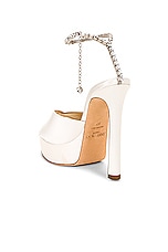 Jimmy Choo Saeda 125 Sandal in Ivory & Crystal, view 3, click to view large image.