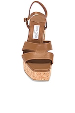 Jimmy Choo Esha 95 Wedge in Cuoio, view 4, click to view large image.