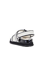 Jimmy Choo Elyn Flat Sandal in Latte & Black, view 3, click to view large image.