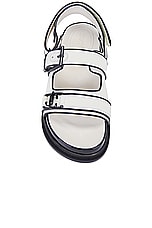Jimmy Choo Elyn Flat Sandal in Latte & Black, view 4, click to view large image.