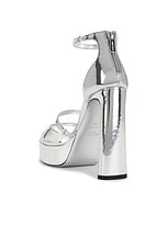 Jimmy Choo Claressa 125 Sandal in Silver, view 3, click to view large image.