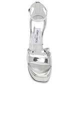 Jimmy Choo Claressa 125 Sandal in Silver, view 4, click to view large image.