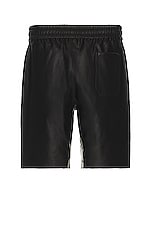 JOHN ELLIOTT Leather LA Shorts in Black, view 2, click to view large image.