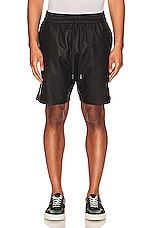 JOHN ELLIOTT Leather LA Shorts in Black, view 3, click to view large image.