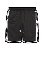 JOHN ELLIOTT Vintage Varsity Shorts in Black, view 1, click to view large image.