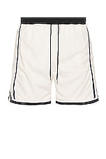 JOHN ELLIOTT Vintage Varsity Shorts in Ivory, view 1, click to view large image.