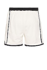 JOHN ELLIOTT Vintage Varsity Shorts in Ivory, view 2, click to view large image.