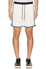 JOHN ELLIOTT Vintage Varsity Shorts in Ivory, view 4, click to view large image.