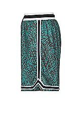JOHN ELLIOTT Game Shorts in Turquoise Leopard, view 3, click to view large image.