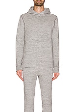 JOHN ELLIOTT Cashmere Fleece Hooded Villian in Heather Grey, view 3, click to view large image.