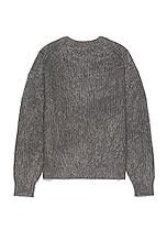 JOHN ELLIOTT Wool Mohair Crew in Charcoal, view 2, click to view large image.
