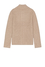 JOHN ELLIOTT Waffle Knit Full Zip Sweater in Wheat, view 2, click to view large image.