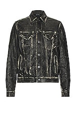 JOHN ELLIOTT Leather Thumper Jacket Type III Drifter in Black, view 1, click to view large image.