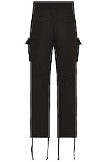 JOHN ELLIOTT Back Sateen Cargo Pants in Black, view 2, click to view large image.