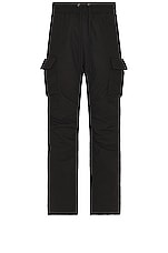 JOHN ELLIOTT Back Sateen Cargo Pants in Black, view 4, click to view large image.