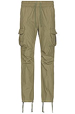JOHN ELLIOTT Back Sateen Cargo Pants in Olive, view 1, click to view large image.