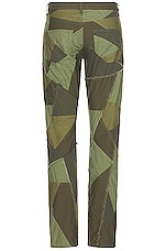 JOHN ELLIOTT Patchwork Boot Cut Pants in Olive, view 2, click to view large image.