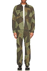 JOHN ELLIOTT Patchwork Boot Cut Pants in Olive, view 5, click to view large image.
