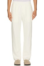 JOHN ELLIOTT Linen Easy Trouser in White, view 3, click to view large image.