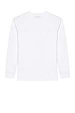 JOHN ELLIOTT Long Sleeve University Tee in White, view 1, click to view large image.