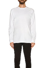 JOHN ELLIOTT Long Sleeve University Tee in White, view 3, click to view large image.