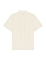 JOHN ELLIOTT Short Sleeve Cloak Button Up Shirt in Salt, view 1, click to view large image.