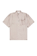 JOHN ELLIOTT Silk Ss Button Up in Haze Tile, view 1, click to view large image.