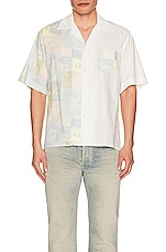 JOHN ELLIOTT Camp Shirt in Super Bloom Grid, view 3, click to view large image.