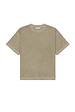 JOHN ELLIOTT Reversed Cropped Ss Tee in Washed Oak, view 1, click to view large image.