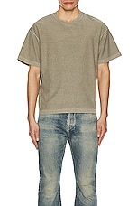 JOHN ELLIOTT Reversed Cropped Ss Tee in Washed Oak, view 3, click to view large image.