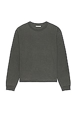 JOHN ELLIOTT Reversed Cropped Ls Tee in Washed Black, view 1, click to view large image.