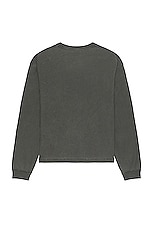 JOHN ELLIOTT Reversed Cropped Ls Tee in Washed Black, view 2, click to view large image.