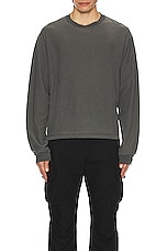 JOHN ELLIOTT Reversed Cropped Ls Tee in Washed Black, view 3, click to view large image.