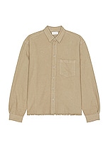 JOHN ELLIOTT Hemi Oversized Shirt Solid in Tan, view 1, click to view large image.