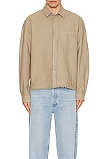 JOHN ELLIOTT Hemi Oversized Shirt Solid in Tan, view 3, click to view large image.