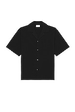 JOHN ELLIOTT Camp Shirt Solid in Black, view 1, click to view large image.