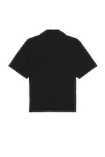 JOHN ELLIOTT Camp Shirt Solid in Black, view 2, click to view large image.