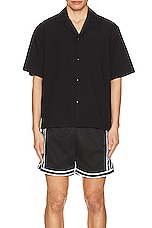 JOHN ELLIOTT Camp Shirt Solid in Black, view 3, click to view large image.