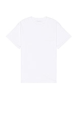 JOHN ELLIOTT Cropped Campus Pocket Tee in White, view 1, click to view large image.