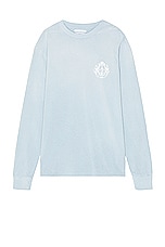 JOHN ELLIOTT Ls Dinghy Tee in Washed Sky, view 2, click to view large image.