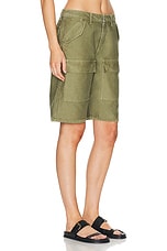 JOHN ELLIOTT Bermuda Utility Short in Army, view 2, click to view large image.