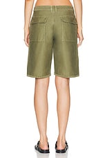 JOHN ELLIOTT Bermuda Utility Short in Army, view 3, click to view large image.
