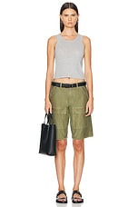 JOHN ELLIOTT Bermuda Utility Short in Army, view 4, click to view large image.