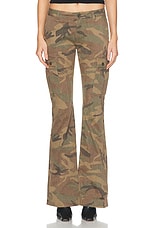 JOHN ELLIOTT Riley Low Rise Utility Boot Pant in Camo, view 1, click to view large image.
