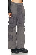 JOHN ELLIOTT Oversized Parachute Cargo Pant in Washed Black, view 2, click to view large image.