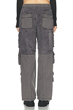 JOHN ELLIOTT Oversized Parachute Cargo Pant in Washed Black, view 3, click to view large image.