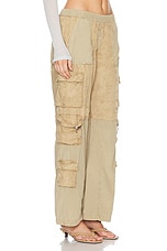JOHN ELLIOTT Oversized Parachute Cargo Pant in Washed Sand, view 2, click to view large image.