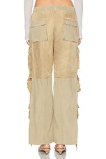 JOHN ELLIOTT Oversized Parachute Cargo Pant in Washed Sand, view 3, click to view large image.