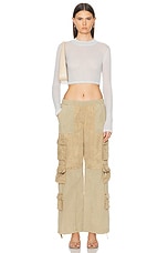 JOHN ELLIOTT Oversized Parachute Cargo Pant in Washed Sand, view 4, click to view large image.