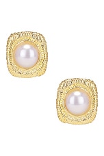 Jordan Road Perla Earrings in 14k Gold Plated Brass, view 1, click to view large image.